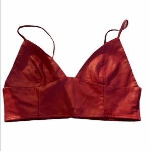 Red faux leather forever 21 bustier
